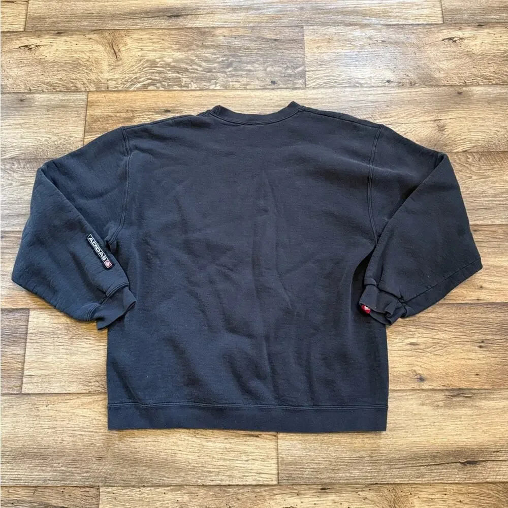 Vintage 90s Adidas Faded Black Crewneck Sweatshirt